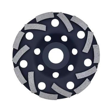 Imagem de KiBcsLic Roda de desbaste de 5 polegadas com segmento de linha e copo com segmentos de para remoção, limpeza e alisamento de pedra de granito, Preto