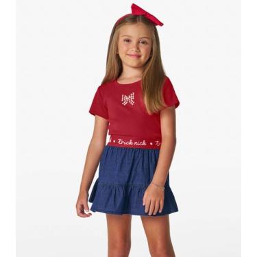 Imagem de Blusa feminina infantil em Ribana 2x1 Trick Nick Vermelho, 10, Vermelh