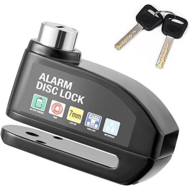 Imagem de Super Cadeado Disco Reforçado Trava Roda Alarme Segurança