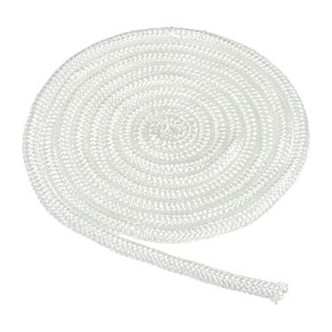 Imagem de Gaxeta de fogão a lenha de 0,6 cm x 218 cm, substituição de corda de vedação de resistência de alta temperatura redonda de fibra de vidro para porta de lareira de fogão, branca