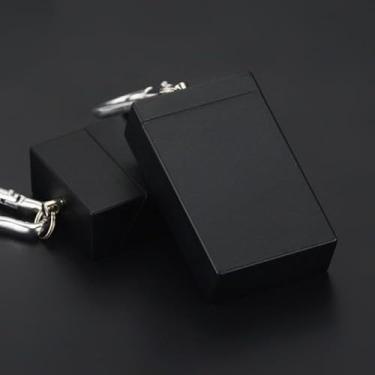 Imagem de Cinzeiro portátil moderno com tampa chaveiro bolso cinzeiro móvel Auto Aschenbecher pacote de armazenamento de garrafa de metal, Preto, P