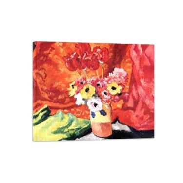 Imagem de Pôster e impressões em tela de flores vintage - reprodução de pintura de parede famosa - vaso de flores 4 imagens prontas para pendurar tela embrulhada 60 x 75 cm 24 x 29 pol