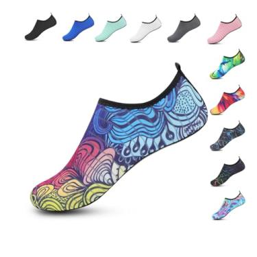 Imagem de Sapatos aquáticos de secagem rápida para homens e mulheres meias aquáticas leves para nadar na praia, Nuvens rosadas, 5.5-6.5 Women/4.5-5.5 Men