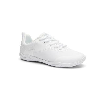 Imagem de Rebel Athletic Tênis feminino de torcida, Branco, 4 Narrow