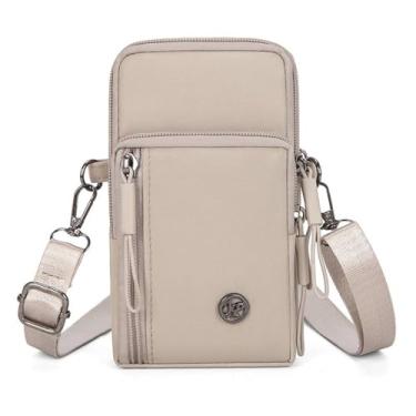 Imagem de Bolsa de ombro com zíper, multifuncional, porta-moedas, casual, impermeável, porta-chaves, Marrom, Tendência