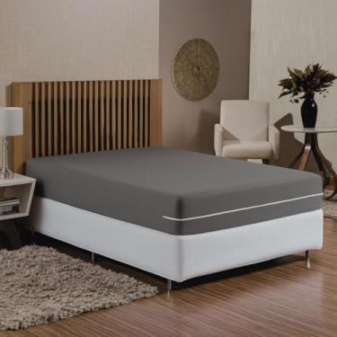 Imagem de Capa Para Colchão De Casal Queen Cama Box Malha Gel Grossa 90 De Gramatura C/Zíper Ajustável Reforçada 1,98cm x 1.58cm x 23cm (Cinza)