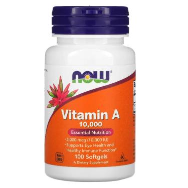 Imagem de Vitamina A 10.000 IU 100 Softgels Now Foods