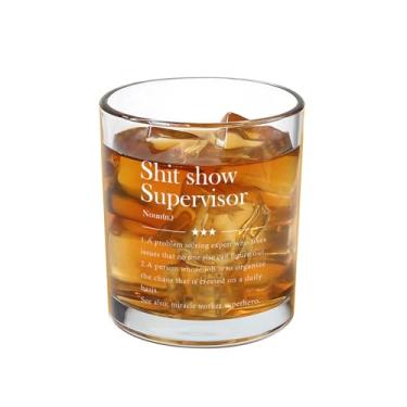 Imagem de Jogskeor Copo de uísque Shit Show Supervisor Definition 283 g, presentes engraçados de aniversário, agradecimento, presentes de Natal para chefe de manjedoura, diretor de equipe