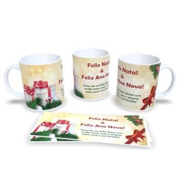 Imagem de Caneca de Cerâmica Natalina, Branca, 325ml, Design Papai Noel na Chaminé, Decoração de Inverno com Flocos de Neve (10)