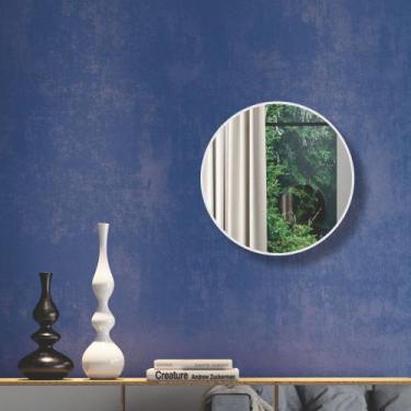 Imagem de Painel Decorativo Redondo com Espelho 30x30cm ES9 Dalla Costa, Off Whi