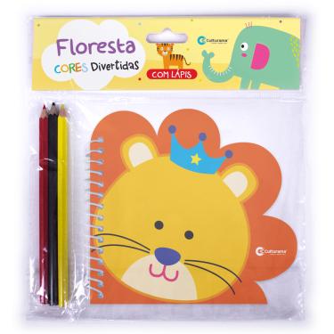 Imagem de Culturama Livro de Atividades Infantil Cores Divertidas Floresta com 3 Lápis 32 Páginas