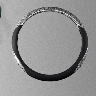 Imagem de Generic Capa de Volante, Protetor de Volante Automático de 38 Cm Antiderrapante, Fácil de Instalar No Carro (Cinza)