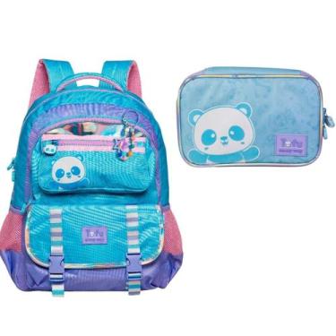 Imagem de Kit Escolar Mochila Costas Teen E Estojo Box Panda Tofu 17 L - Xeryus