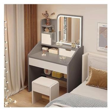 Imagem de Espreguiçadeira, penteadeira linda penteadeira densidade, mesa com 3 gavetas, quarto, mesa-de-cabeceira, elegante, penteadeira, móveis para casa