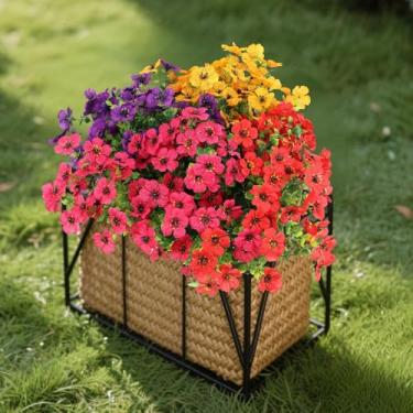 Imagem de EverPetal Plantas artificiais ao ar livre, 12 pacotes, flores artificiais resistentes a raios UV, flores artificiais para uso ao ar livre, varanda, pátio, casa, quintal, jardim, janela, caixa, vaso