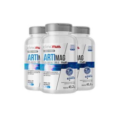 Imagem de Kit 3 ARTIMAG Colágeno tipo II ClinicMais 60 cápsulas