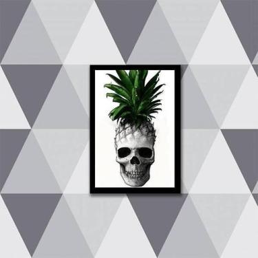 Imagem de Quadro Caveira Abacaxi 45X34Cm - Com Vidro Moldura Preta - Quadros On-