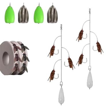 Imagem de Iscas de pesca com mosca de robalo - iscas compactas de água salgada, iscas artificiais de vários ganchos para riacho, reservatório, lago, rio, lago, pescadores, pescadores, água salgada, água doce
