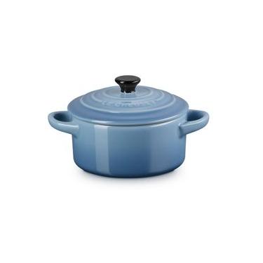 Imagem de Mini Cocotte com Pegador Preto Cor Azul Chambray Le Creuset