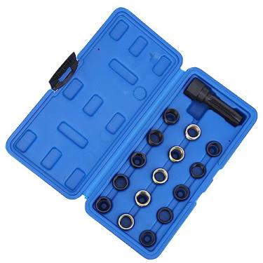 Imagem de Luqeeg Ferramenta de Reparo de Rosca de Vela de Ignição Kit de Recauchutagem de Alta Resistência para Entusiastas e Mecânicos de Bricolagem Ferramenta de Restauração de Rosca de Aço Carbono M14x1,25