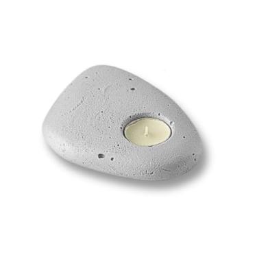 Imagem de Castiçal de Concreto Grande Decoração Elegante e Moderna para Velas (Branco)