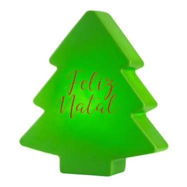 Imagem de Luminária Árvore de Natal Verde - Merry Christmas com Iluminação Suave
