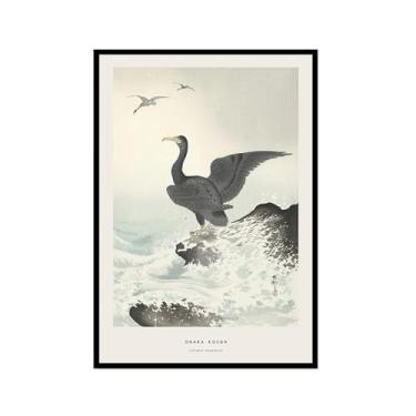 Imagem de Pôster Hasui Kawase Ohara Koson Impressões Katsushika Hokusai Pintura em Tela Onda Japonesa Arte de Parede Hiroshige Imagens para Decoração de Casa (SKU3,8 x 30,5 cm = (20 x 30 cm), Moldura preta)