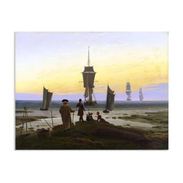 Imagem de The Life Stages por Caspar David Friedrich Impressões em tela Well Decor The World Classic Art Reproduções de arte grande giclee arte de parede para sala de estar decoração de casa 50 x 40 cm (20 x 16