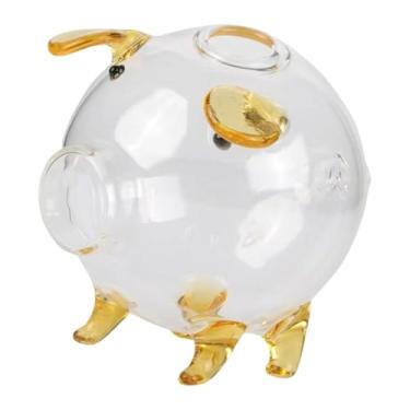 Imagem de Generic Cofrinho de Porquinho de Vidro para Mesa, Organizador de Dinheiro, Caixa Economizadora, Pote para Chá de Bebê ou Quarto de Bebê, Fenda Redonda
