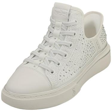 Imagem de Skechers Tênis feminino Dogg: Snoop One-Rhine-Stoned Hands Free Slip-ins, Branco, 40