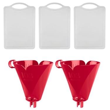 Imagem de Conjunto de 2 Suporte para Filtro de Café 103 Vermelho + 3 Tábua de Cozinha Multiuso Pequena Branca