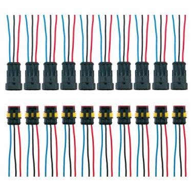 Imagem de Conector de fio elétrico impermeável, pacote de 3 pinos com 10 - ZoneL