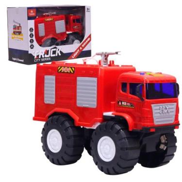 Imagem de Caminhão de Bombeiro Lança Água Fricção com Luz e Som - Castela