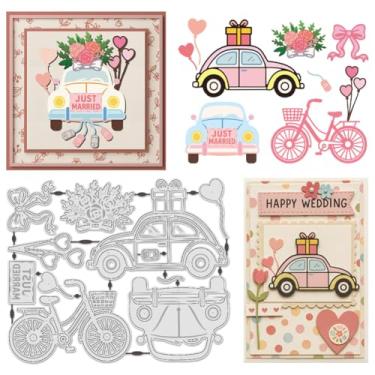 Imagem de UNICRAFTALE 11 peças de matrizes de corte de aço carbono para carro de casamento, estênceis de gravação recortados para fazer cartões, álbum de fotos, álbum de fotos, diário, artesanato, 11 peças