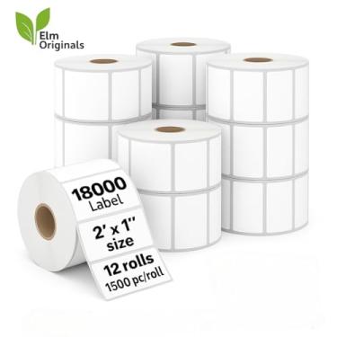 Imagem de Etiquetas térmicas diretas de 5 cm x 2,5 cm para envio de endereços de códigos de barras - papel branco brilhante compatível com impressoras de mesa Rollo Zebra Munbyn (12 rolos, 1500 etiquetas/rolo