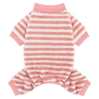 Imagem de XPUDAC Suéter listrado de lã para cães, roupas de inverno para cães pequenos, médios, meninas, meninos, roupas para clima frio, P