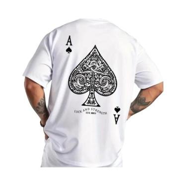 Imagem de Camiseta Casual De Algodão Oversized Retro Com Estampa De Espadas Para