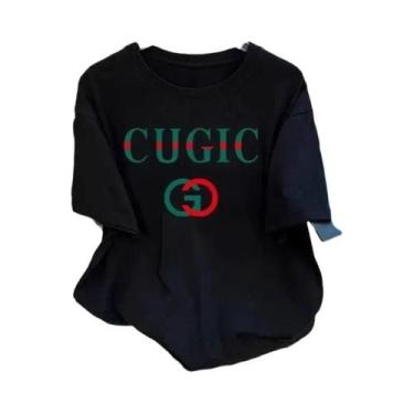 Imagem de Camiseta Casual Unissex De Verão Com Estampa, Gola Redonda E Manga Cur