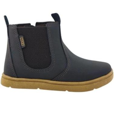 Imagem de Botina Infantil Menino Casual Dia a Dia Passeio Escola Sítio Rodeio Calce Fácil com Zíper Ultra Conf-Masculino