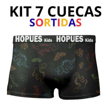 Imagem de Kit 5 Cuecas Boxer Infantil Masculina Estampado Microfibra - Hopues, G