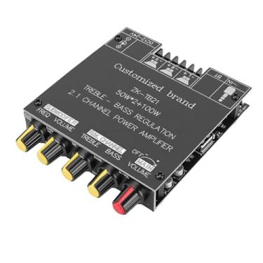 Imagem de Yunseity Placa Amplificadora de Som 5.0, Amplificador de Potência de Subwoofer de 50 W X 2 + 100 W Com Controle de Graves Agudos e Entradas AUX, para Alto-falantes Domésticos DIY e