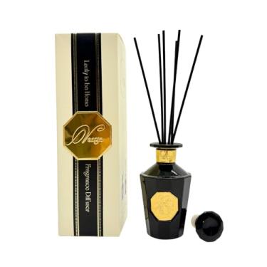 Imagem de Vangie Conjunto de difusor de palheta Floresta Negra – Fragrância doméstica de longa duração de 100 ml com notas orientais amadeiradas – Óleo aromático de 200 ml e palitos de vime natural – Decoração