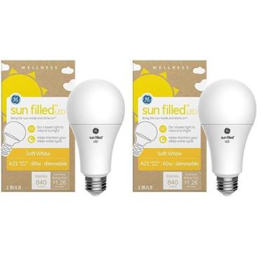 Imagem de Lâmpada LED GE Sun Filled A21 10,5 W 2700 K 60 W Eqv, pacote com 2
