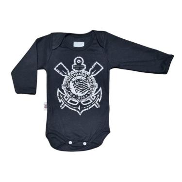Imagem de Body Bebê Corinthians Preto Manga Longa Oficial