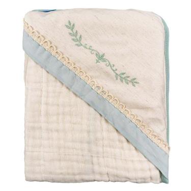 Imagem de Toalha Soft com Capuz de Canto 80 cm x 80 cm Baby Joy, Arabesco Verde