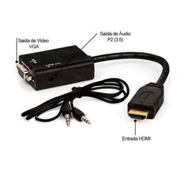Imagem de Cabo Adaptador HDMI x VGA com Áudio