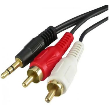 Imagem de Cabo Audio Auxiliar P2 X 2 Rca Plug Dourado 1.5m
