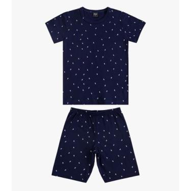 Imagem de Pijama Infantil Camiseta e Bermuda Select Azul, 4, Azul