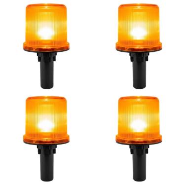 Imagem de Bastao Solar Sinalizador Viario Kit 4 Uni Cone Transito Obra Sinalizacao Rodovia Estrada Emergencia Rua Segurança LED