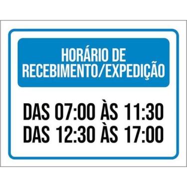 Imagem de Kit 10 Placas Sinalização - Horário Recebimento Expedição - Sinalizo